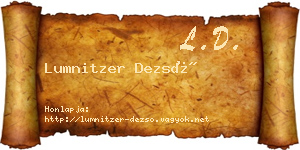 Lumnitzer Dezső névjegykártya
